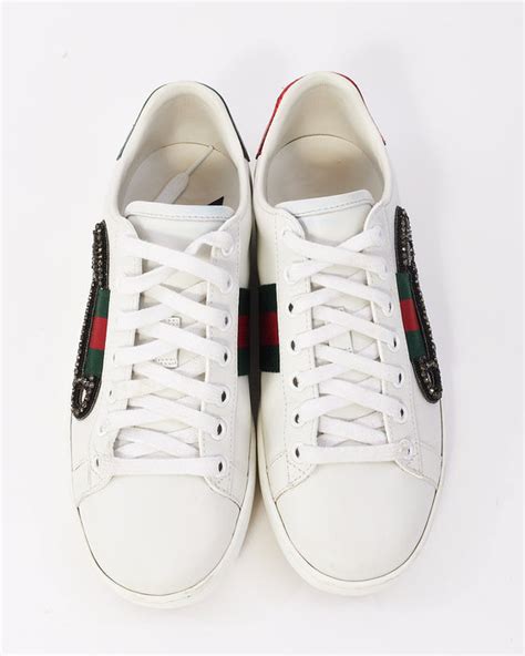 gucci white safety pin ace sneakers|farfetch Gucci ace shoes.